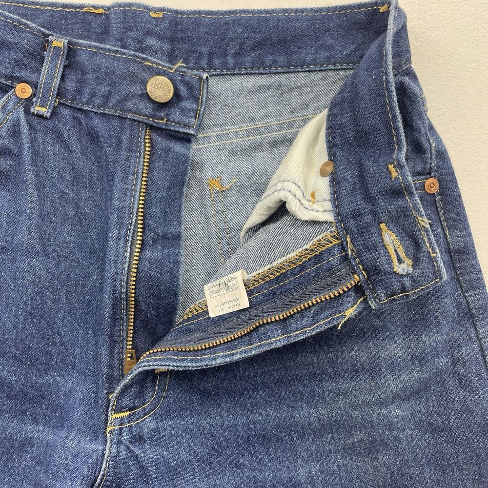 Vtg Lee Jrs Size 9P Petite 26 Jeans 80s Tapered Leg High Rise Rigid Denim Riders - Picture 13 of 16